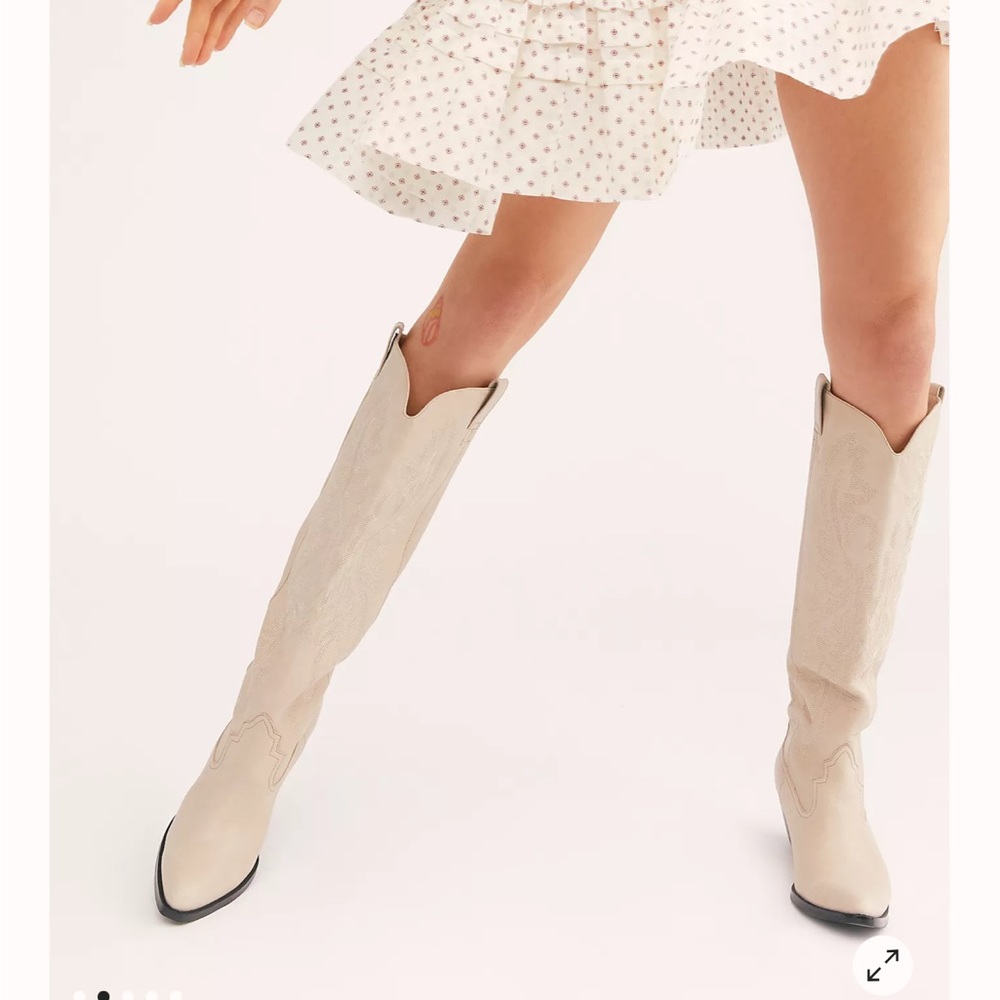 Jeffery Campbell Free People tall tan western boots